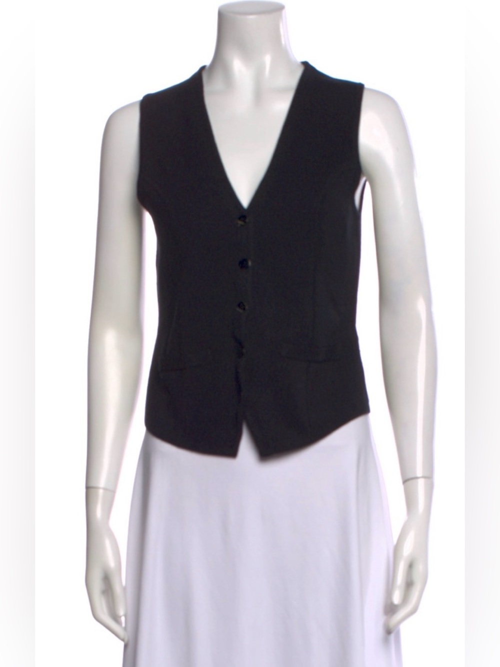 Minnie Rose Black Tailored Sleeveless Vest